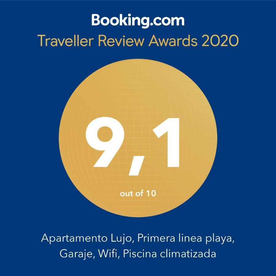 Apartamento Lujo, Primera Linea Playa, Garaje, Wifi, Piscina Climatizada Roquetas de Mar Bagian luar foto