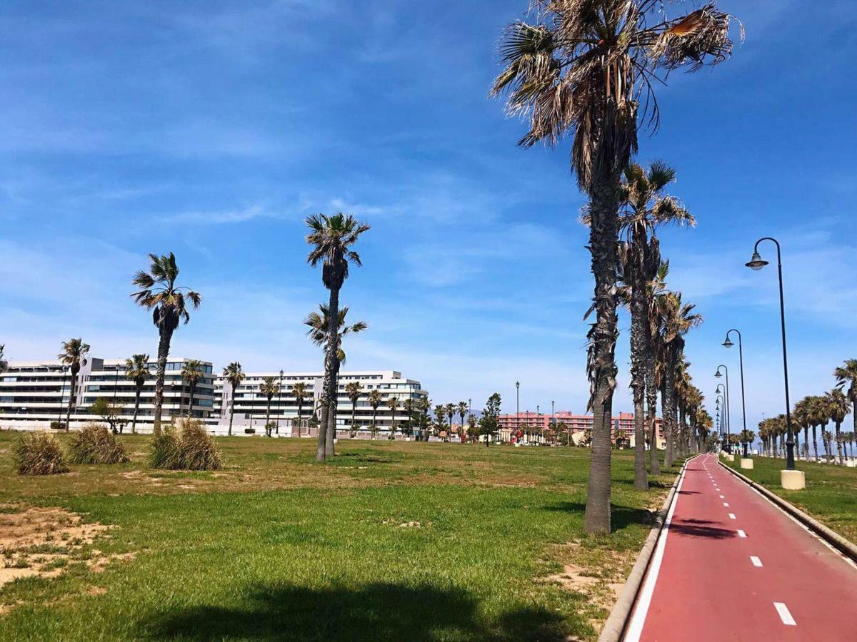 Apartamento Lujo, Primera Linea Playa, Garaje, Wifi, Piscina Climatizada Roquetas de Mar Bagian luar foto